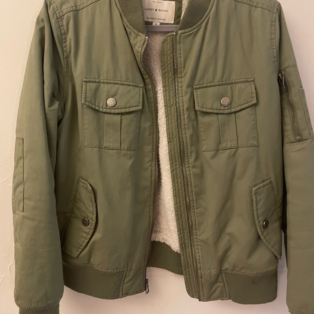 Lucky Brand Olive Green Bomber Jacket